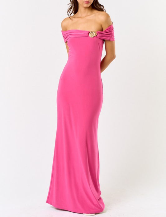 Off Shoulder Dress in Pink