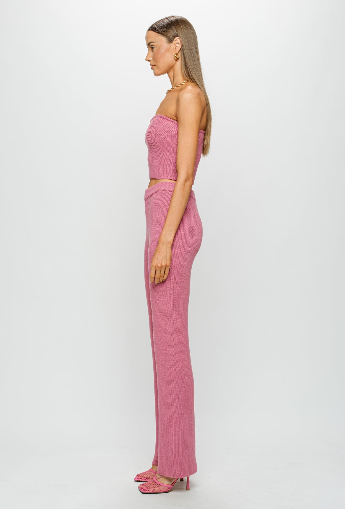 Knit Top and Pants Set in Pink