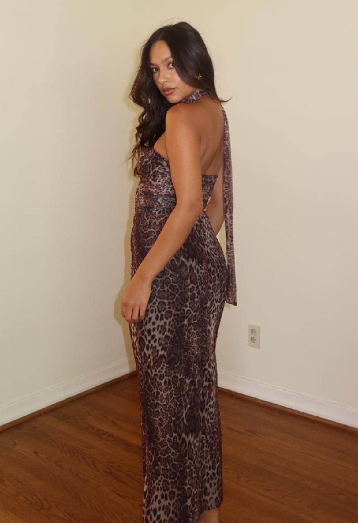 Animal Print Strapless Top and Skirt Set