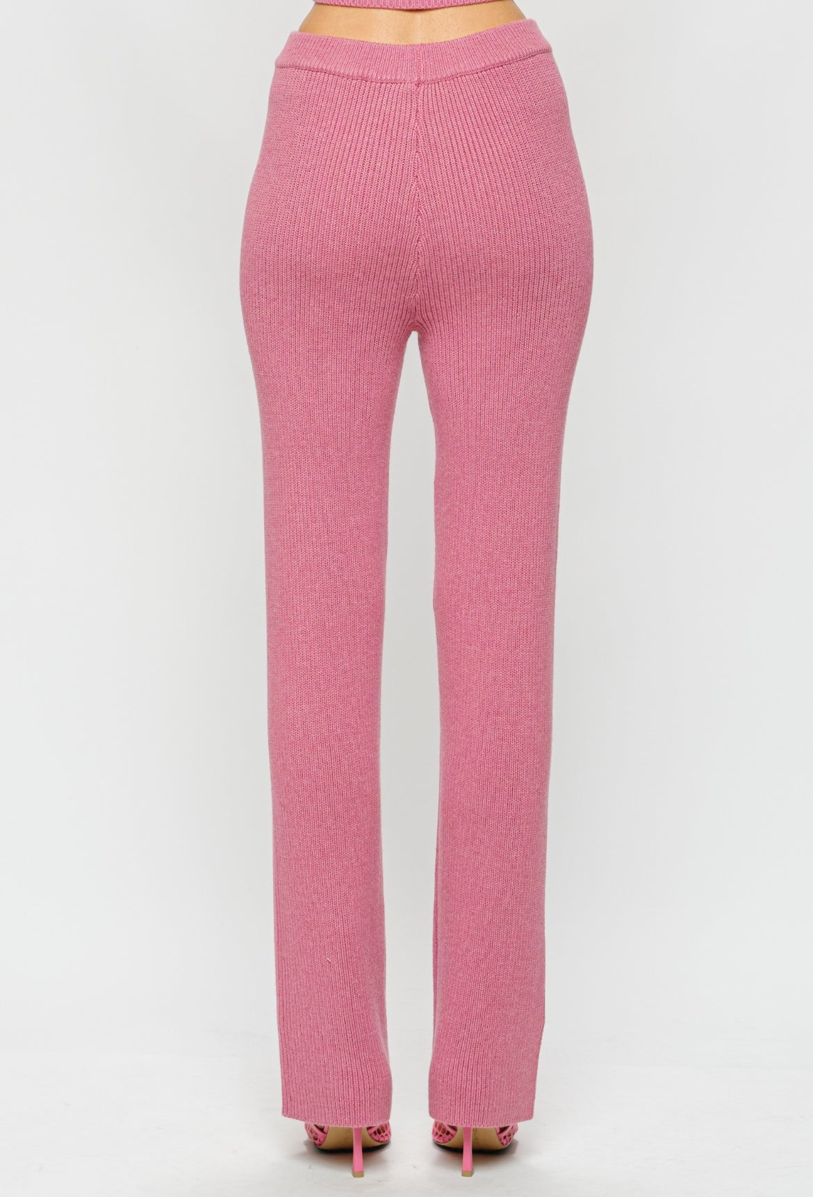 Knit Top and Pants Set in Pink