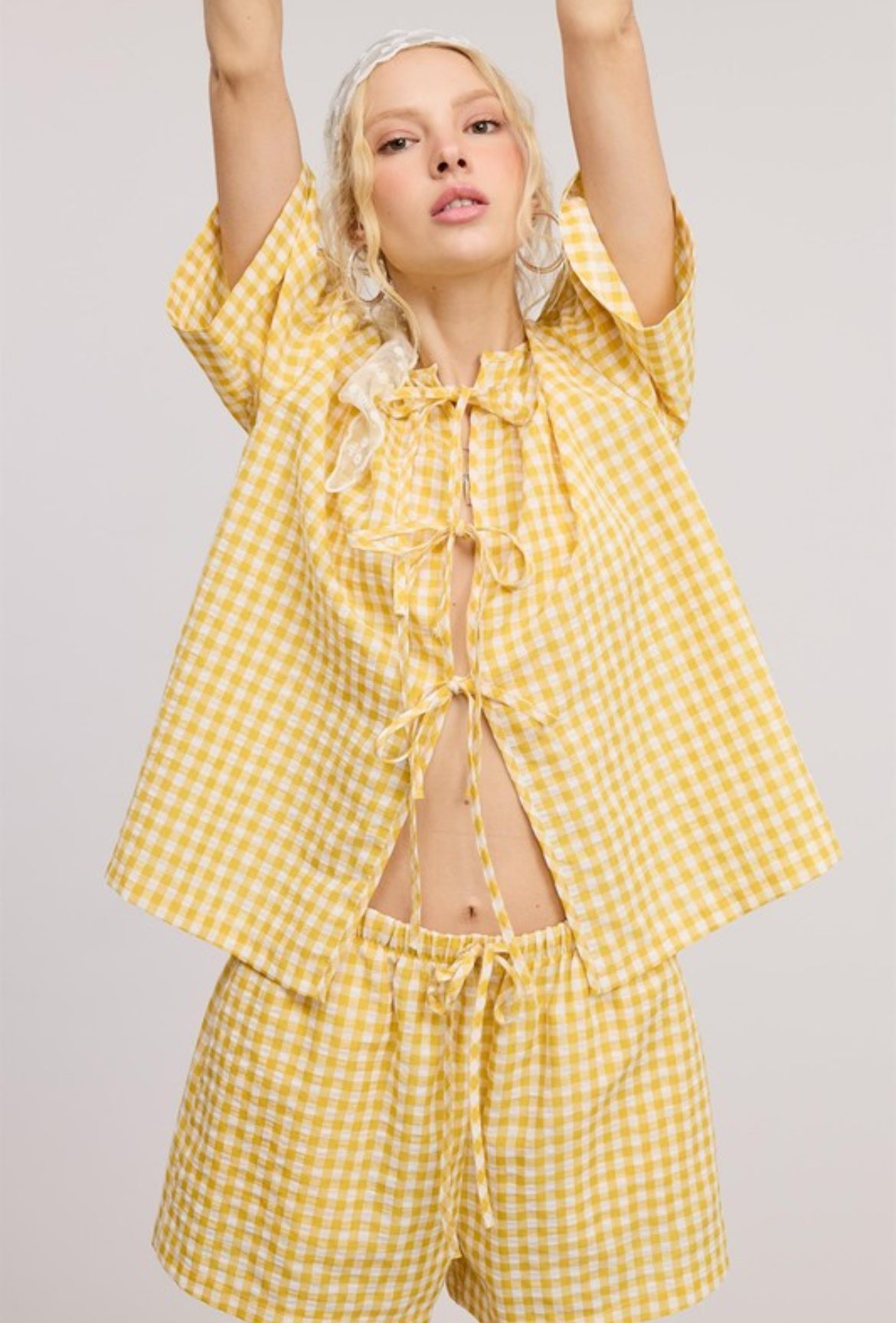 Ribbon Top and Short Set in Yellow