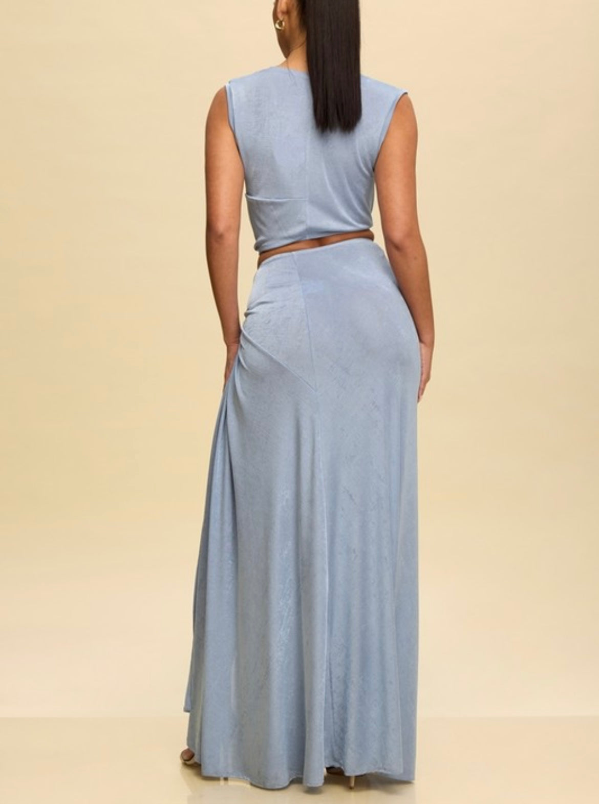 Twist Cut Out Dress in Blue