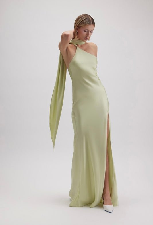 Drape Scarf Maxi Dress in Light Sage