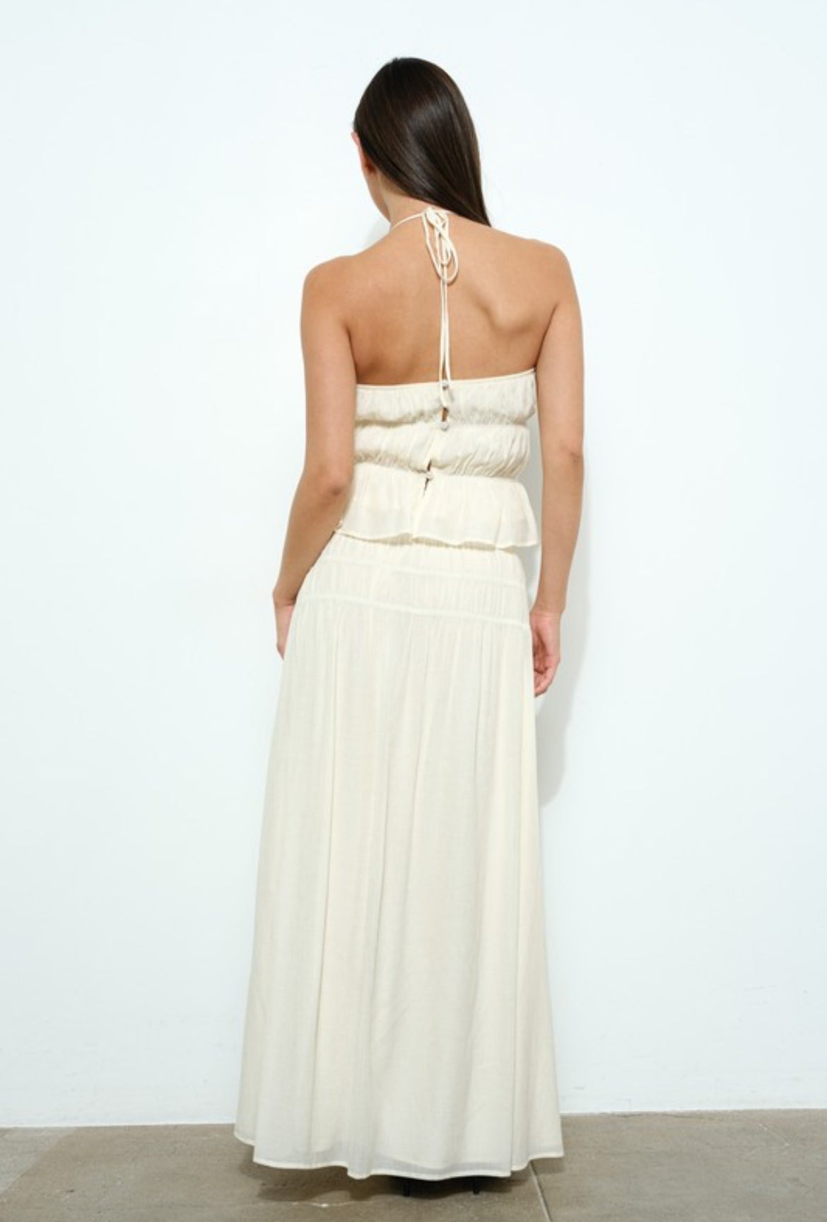Halter Top and Maxi Skirt in Cream