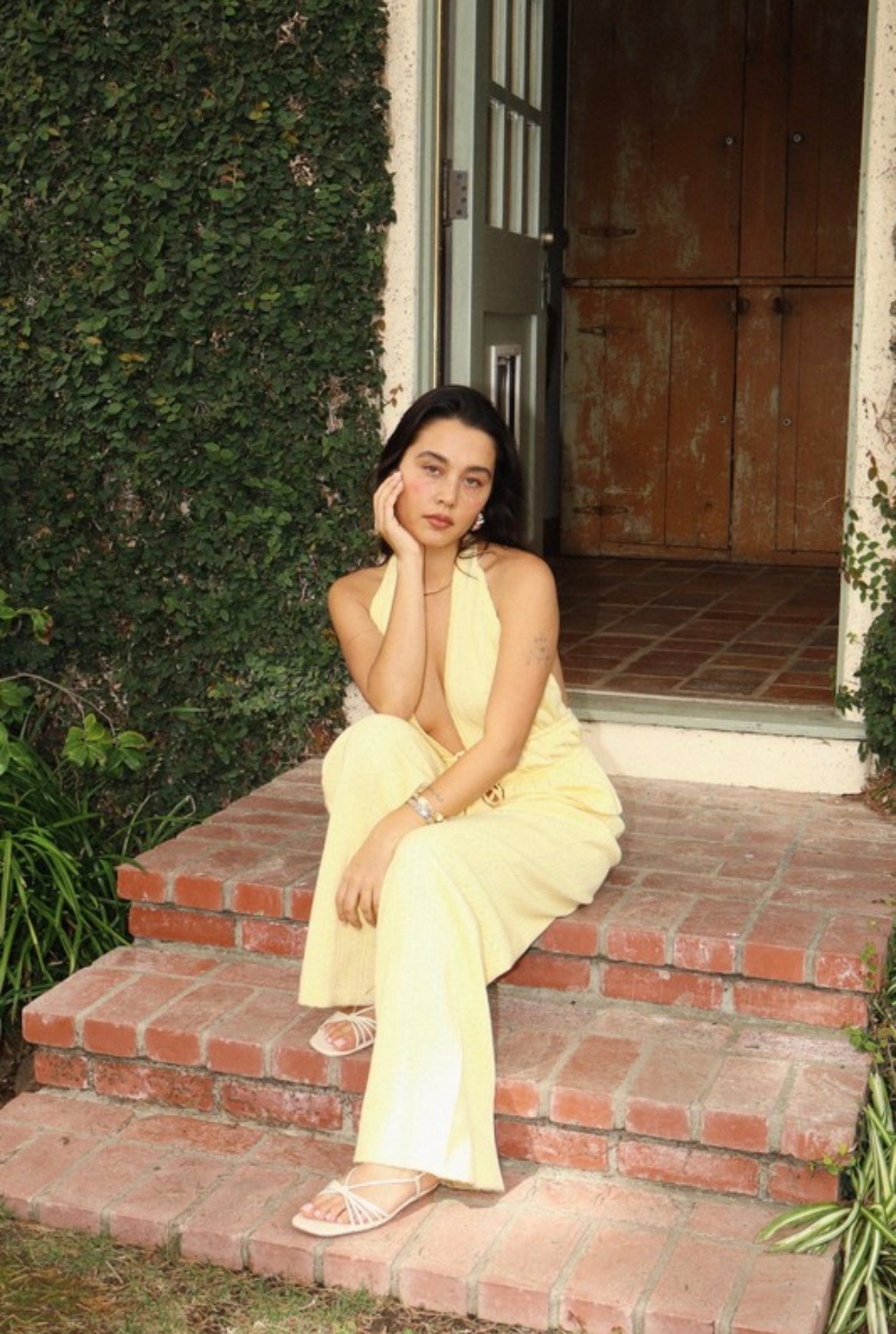Top and Pants Knit set in Yellow