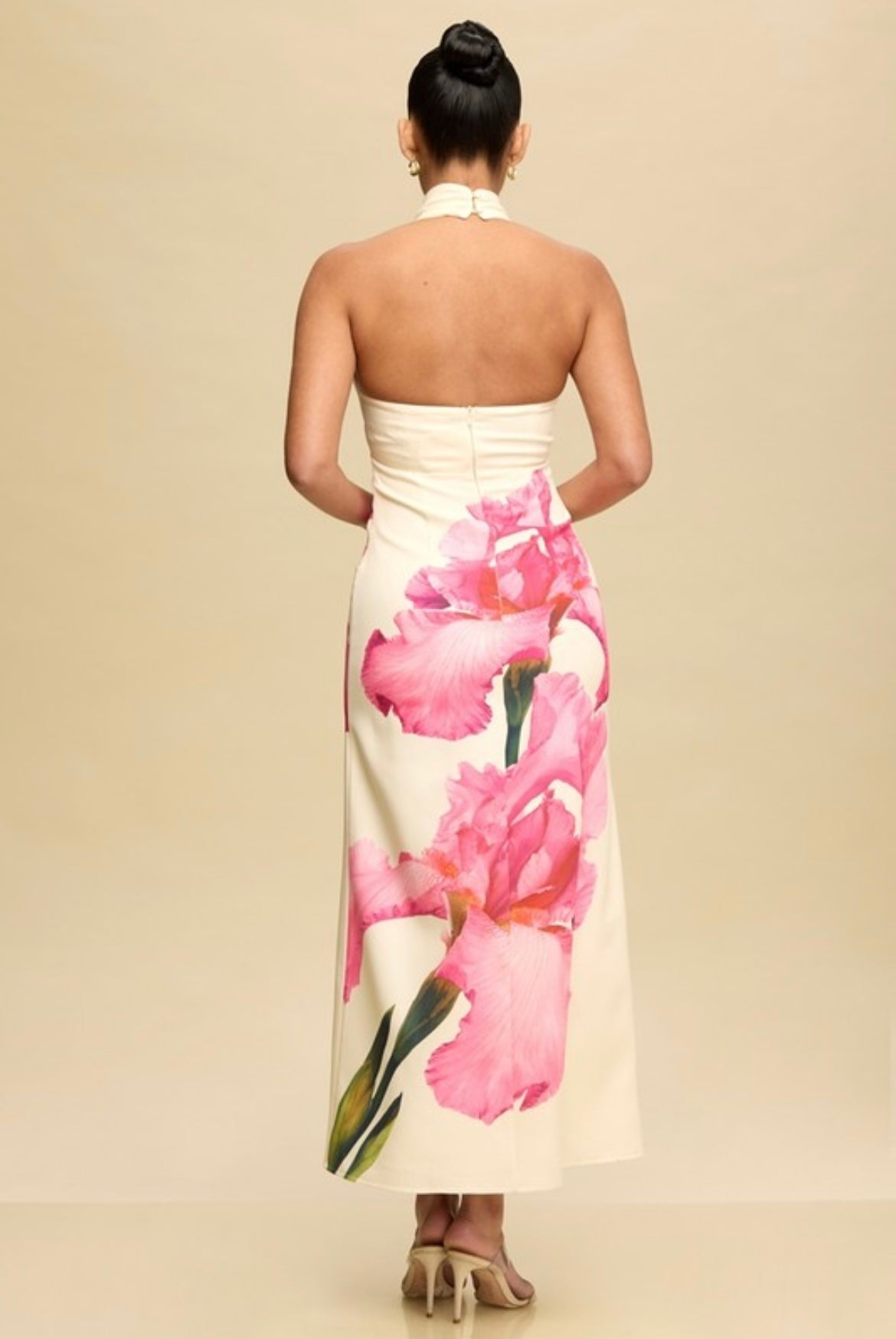 Pink Flower Halter Dress