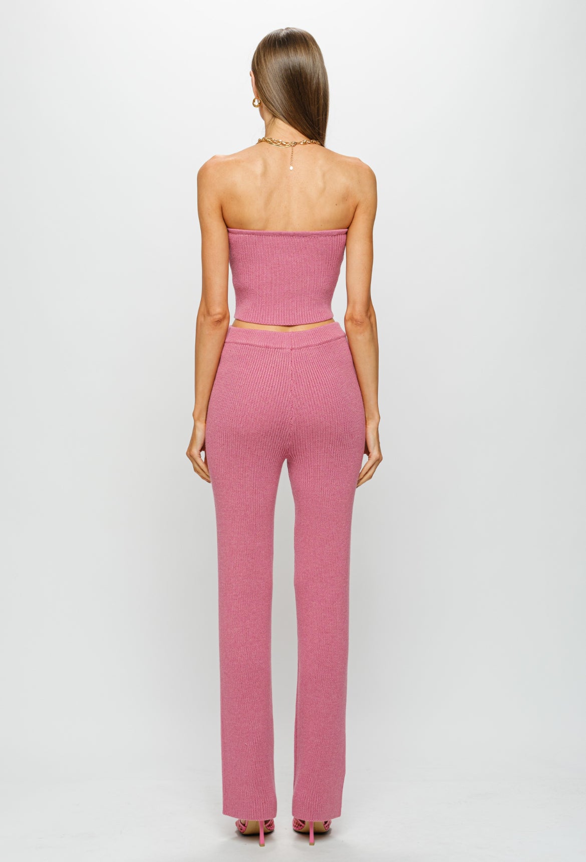 Knit Top and Pants Set in Pink