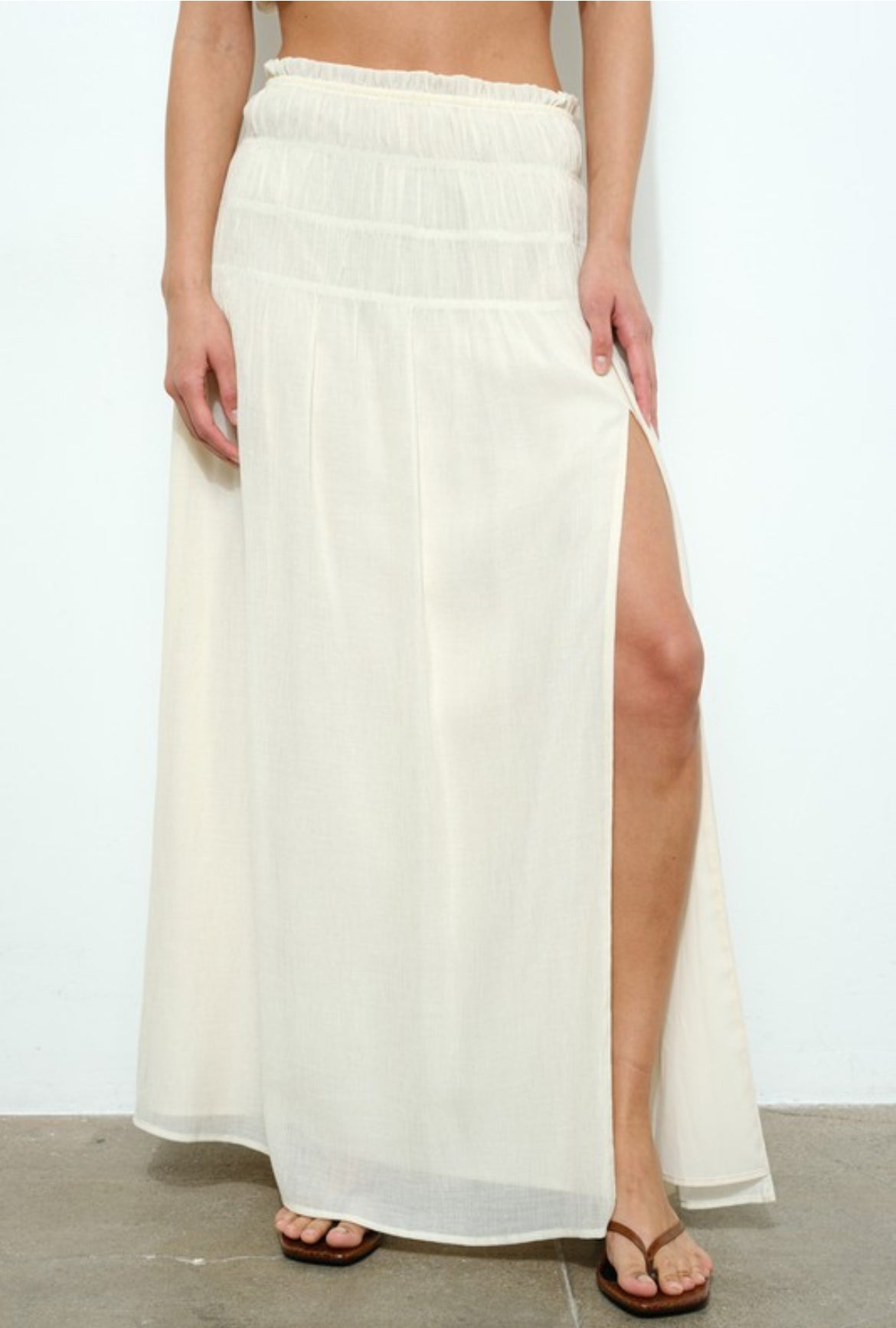 Halter Top and Maxi Skirt in Cream