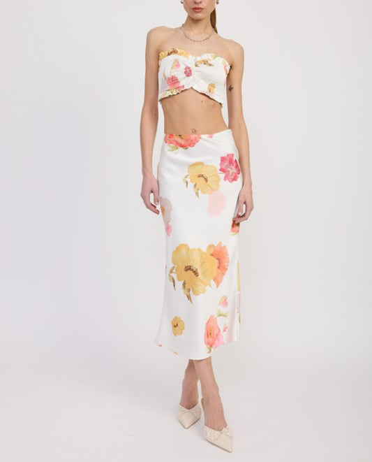 Floral Top and Long Skirt Set no in
