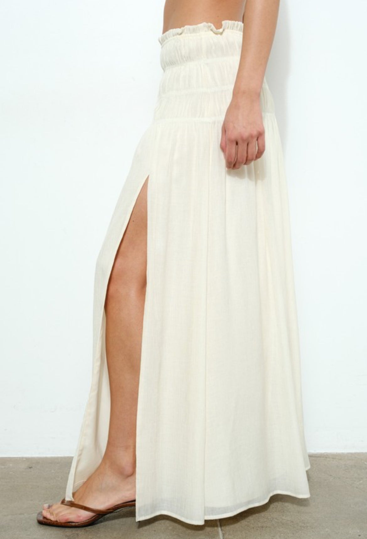 Halter Top and Maxi Skirt in Cream