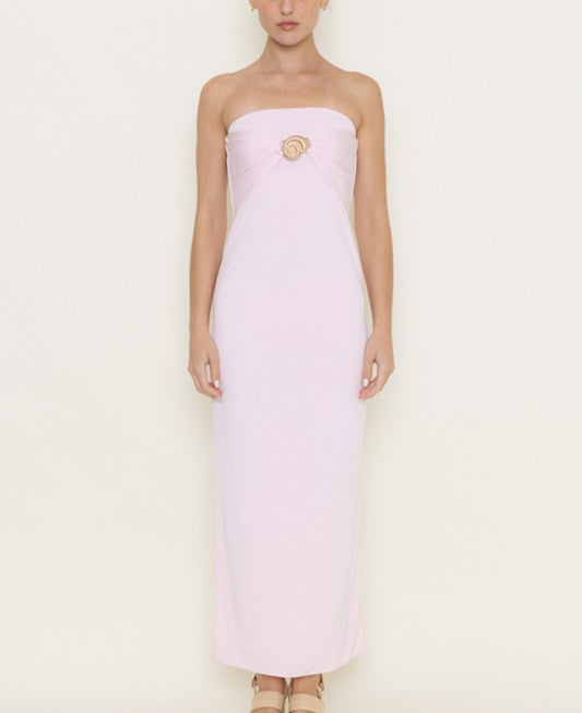 Pink Strapless Dress Seashell Detail