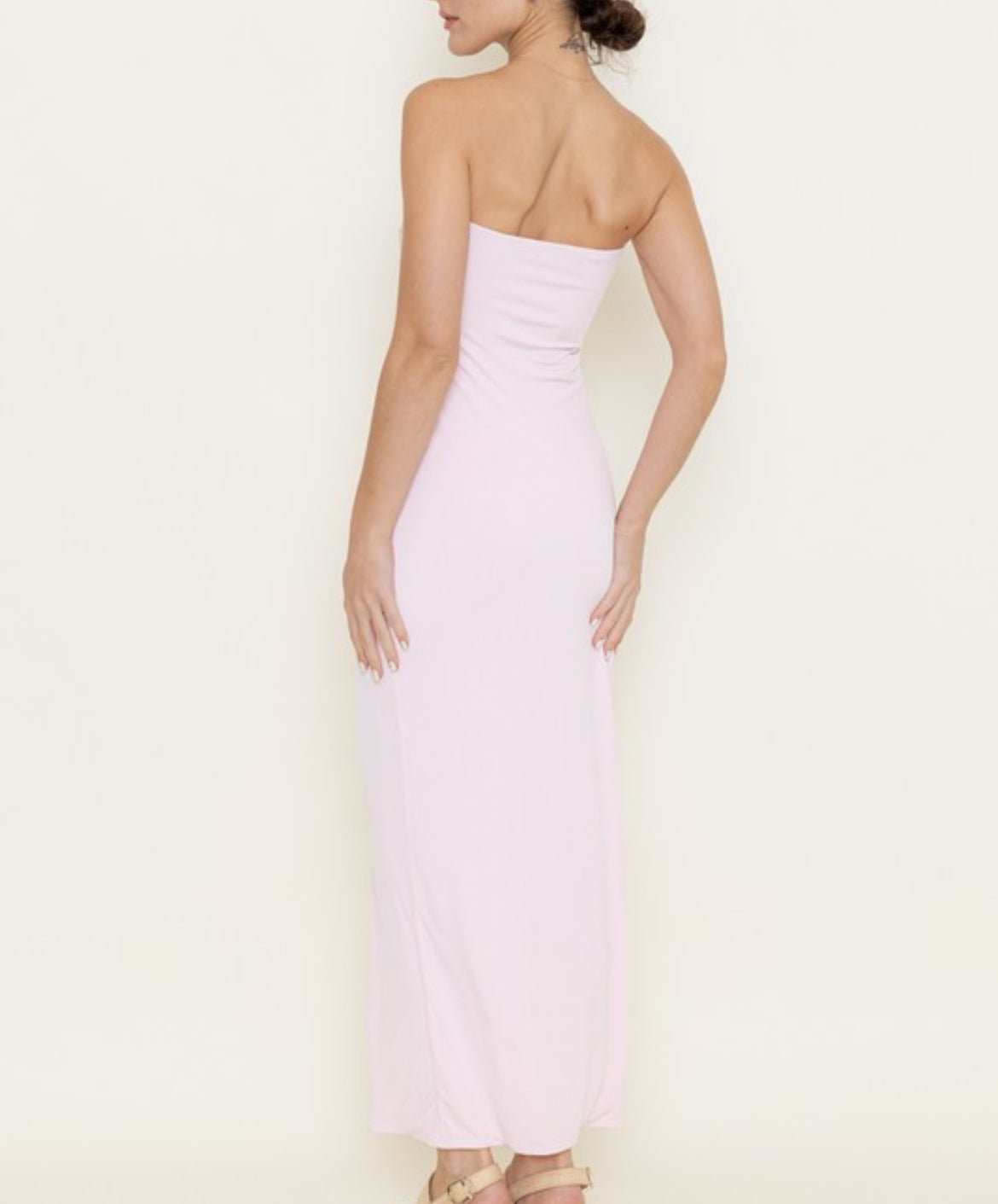 Pink Strapless Dress Seashell Detail