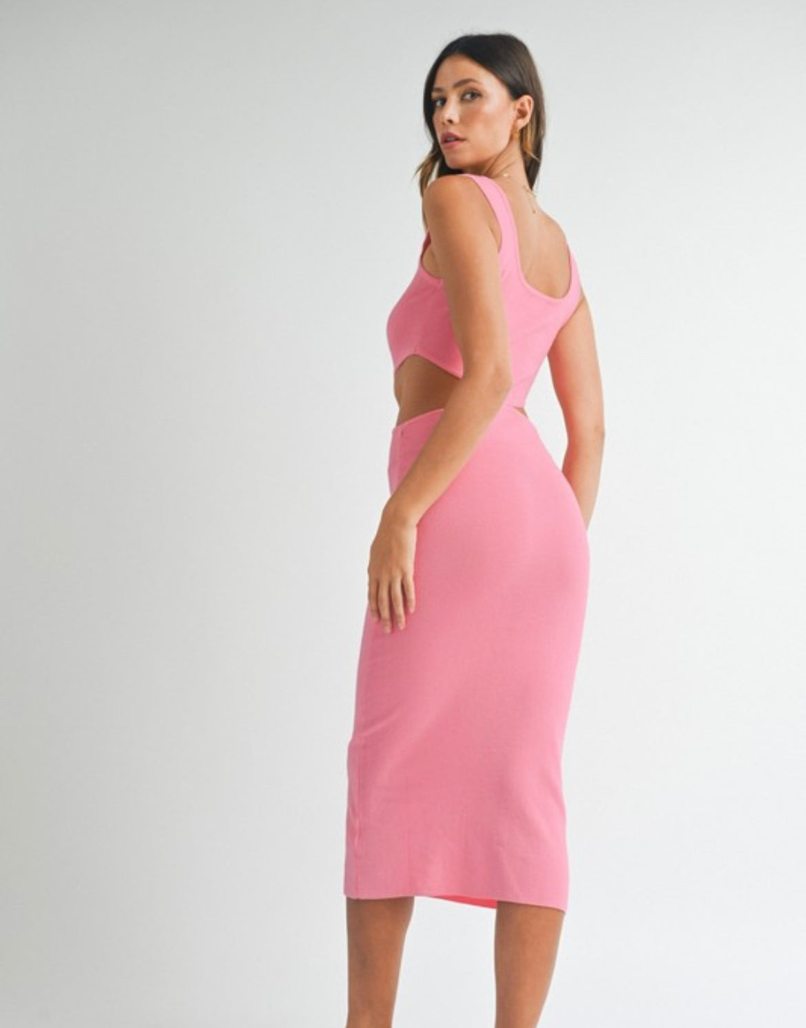 Knit Cut Out Dress in Pink