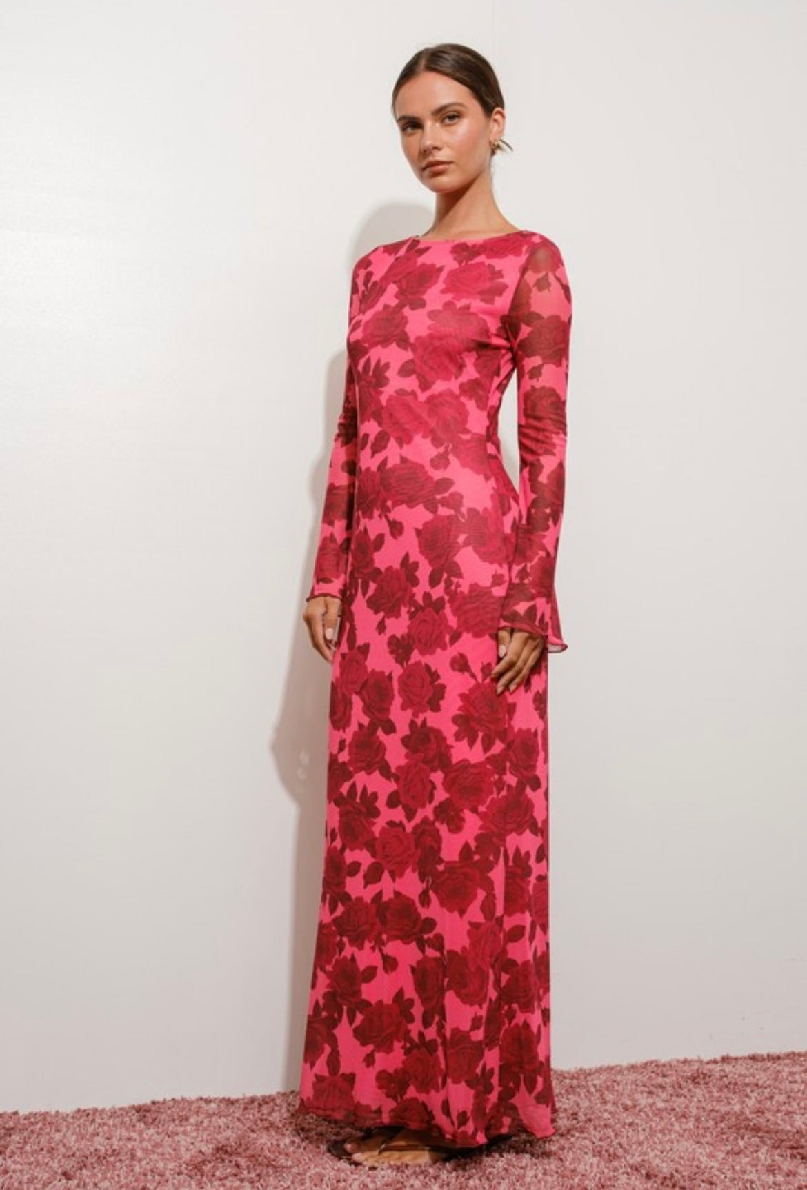 Floral Long Sleeve Maxi Dress