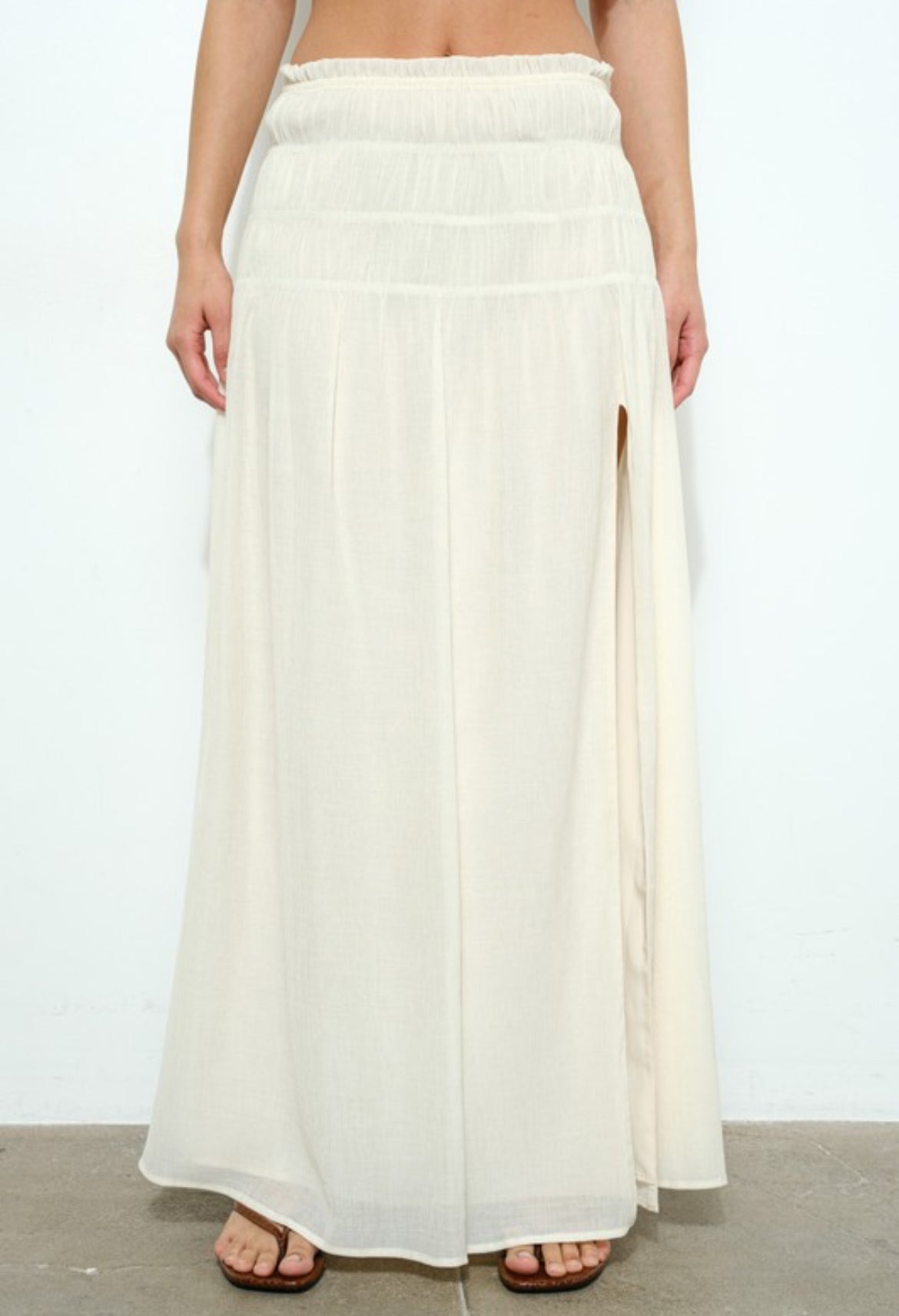 Halter Top and Maxi Skirt in Cream