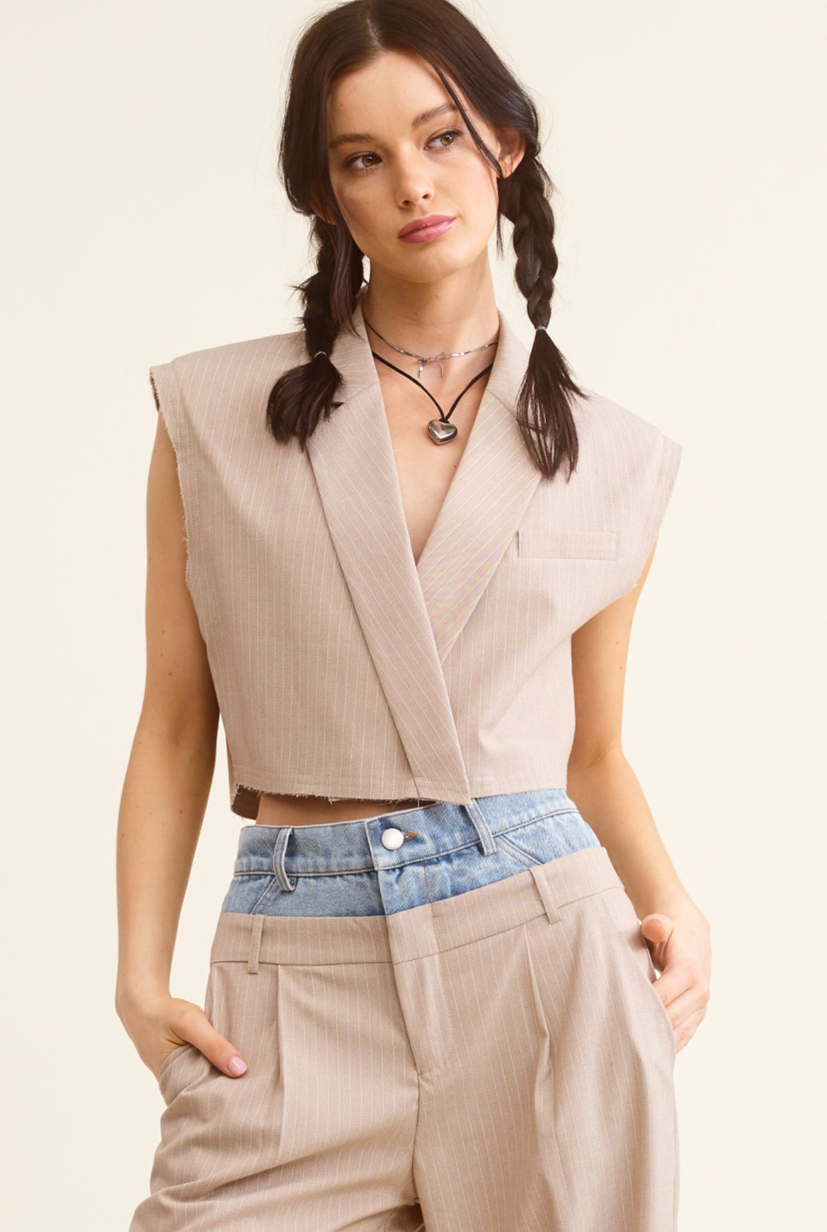 Crop Top Vest and Pants Set