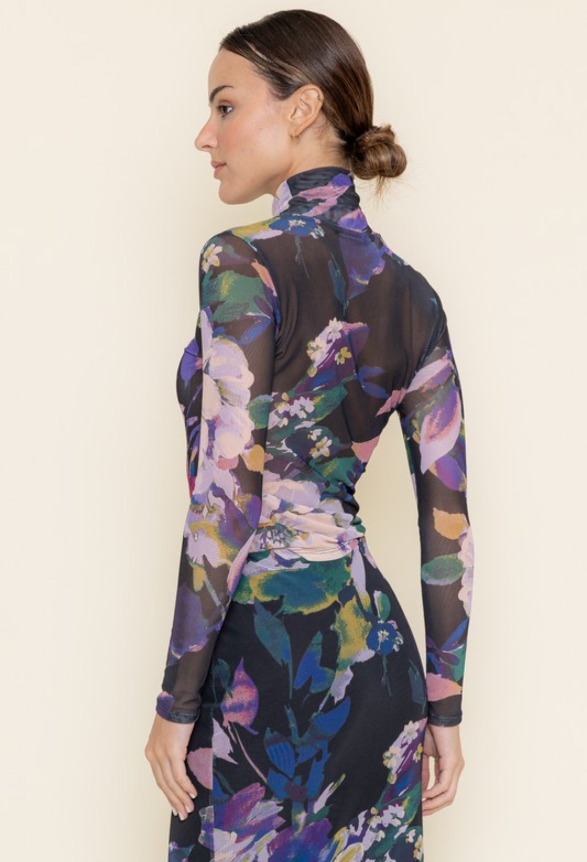 See Through Flower Top and Long Skirt Set