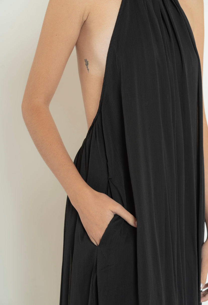 Backless Jumpsuit in Black