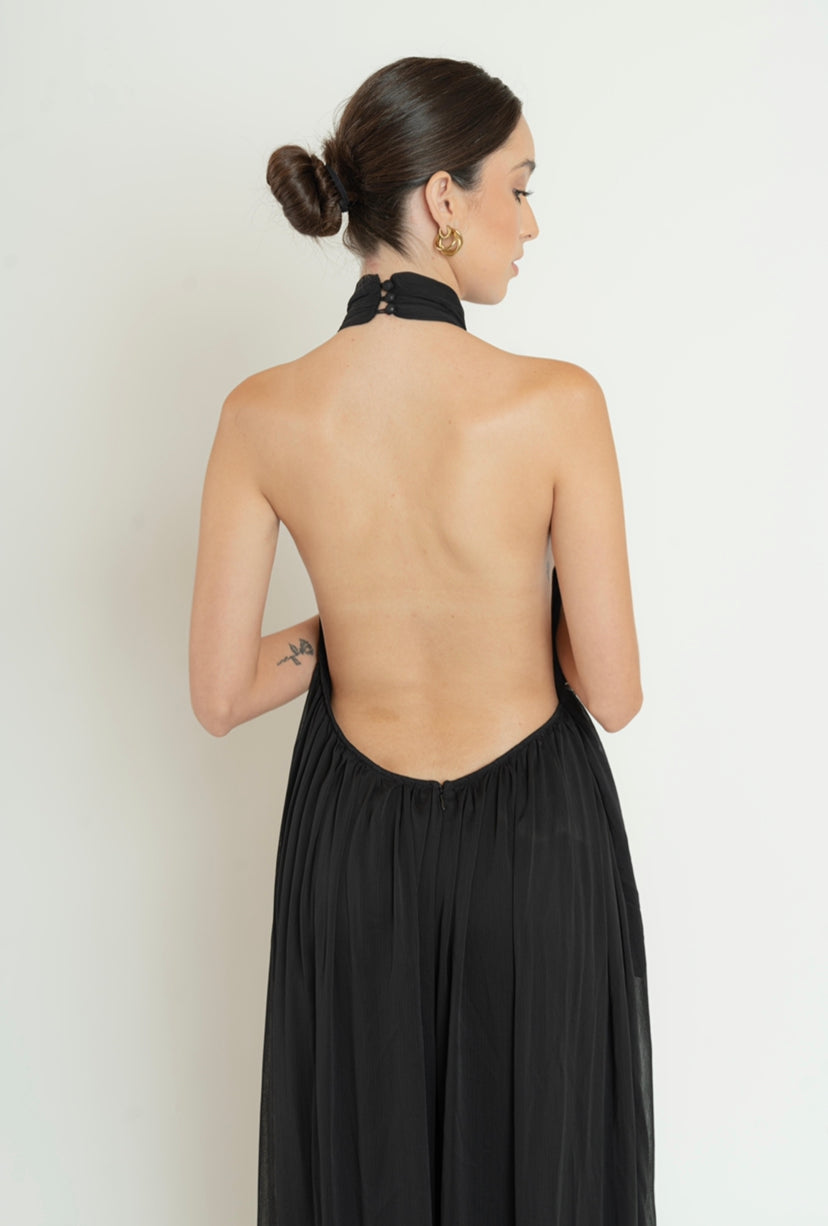 Backless Jumpsuit in Black
