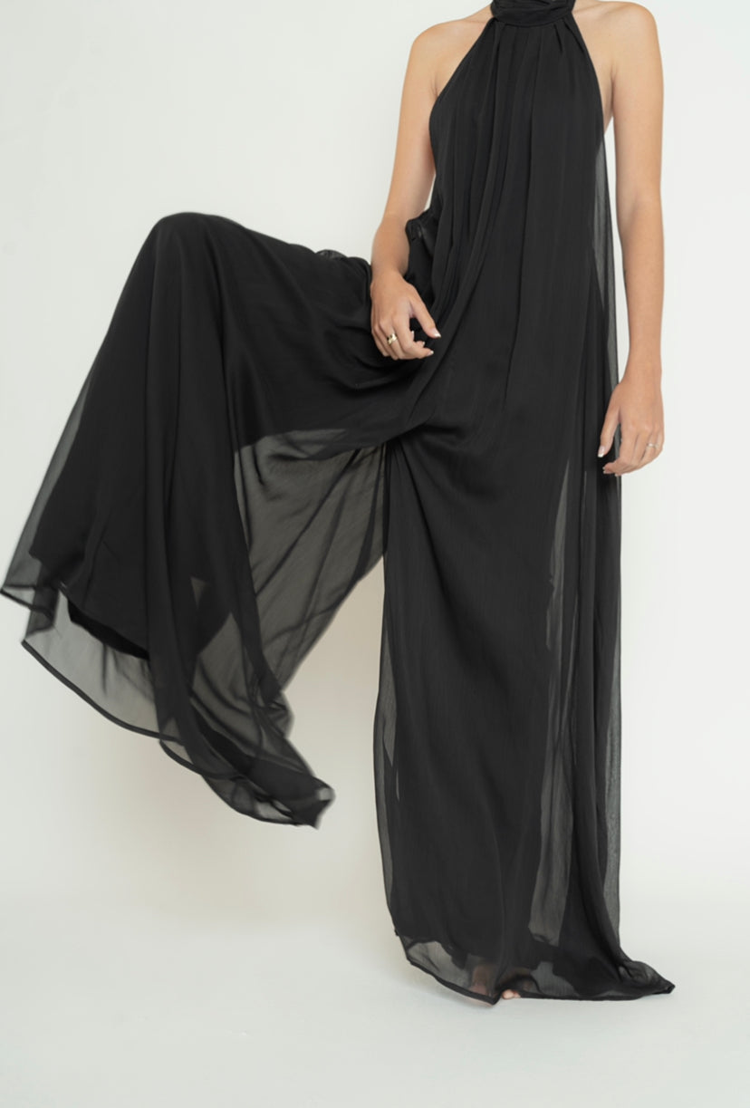 Backless Jumpsuit in Black