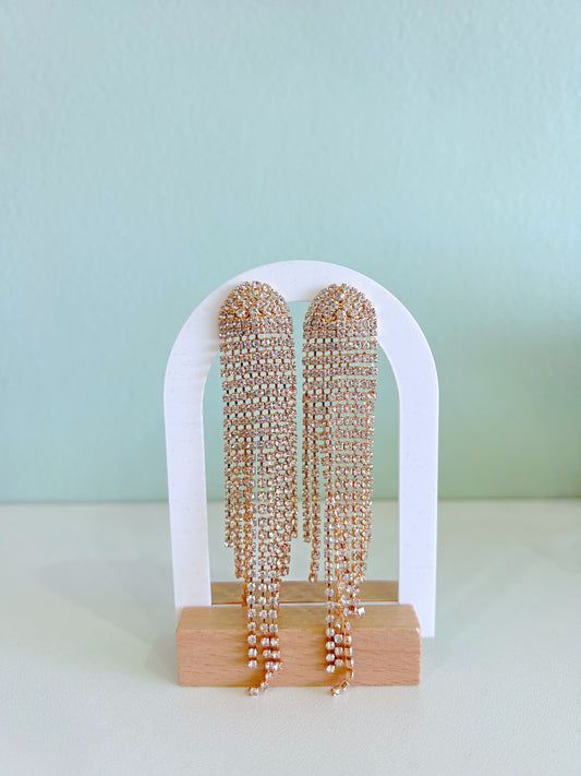 Rhinestone Earrings in Golden