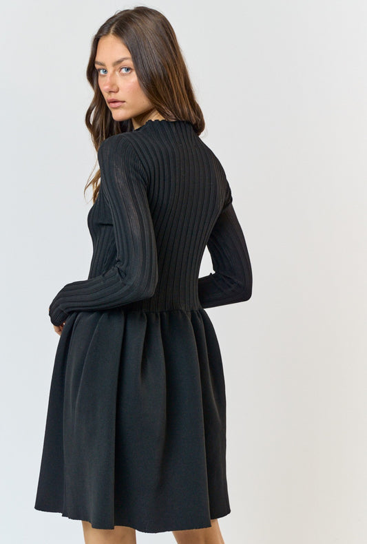 Sweater Mini Dress in Black