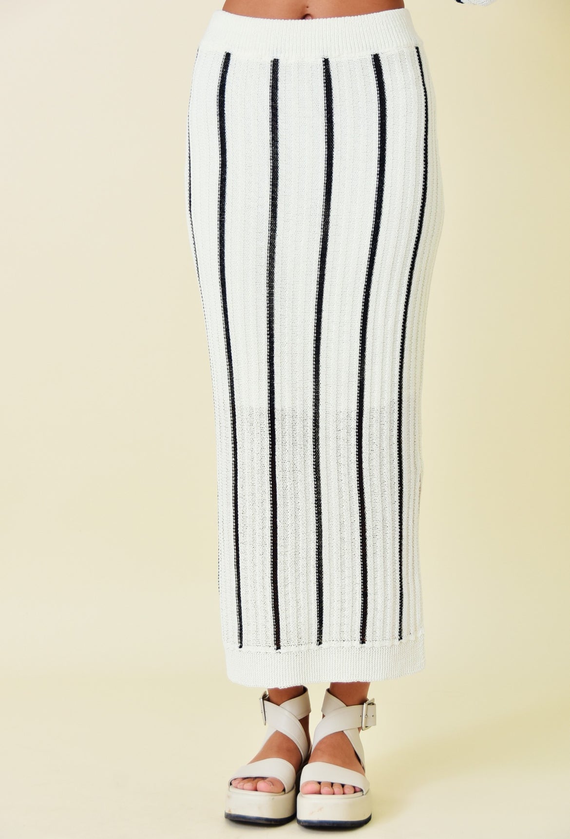 Striped Knit Set Top and Skirt