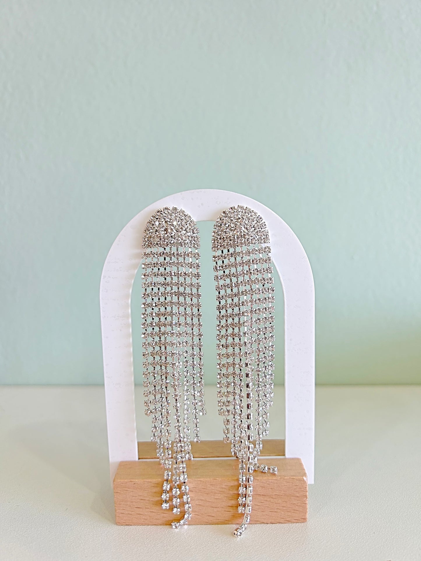 Rhinestone Earrings in Silver