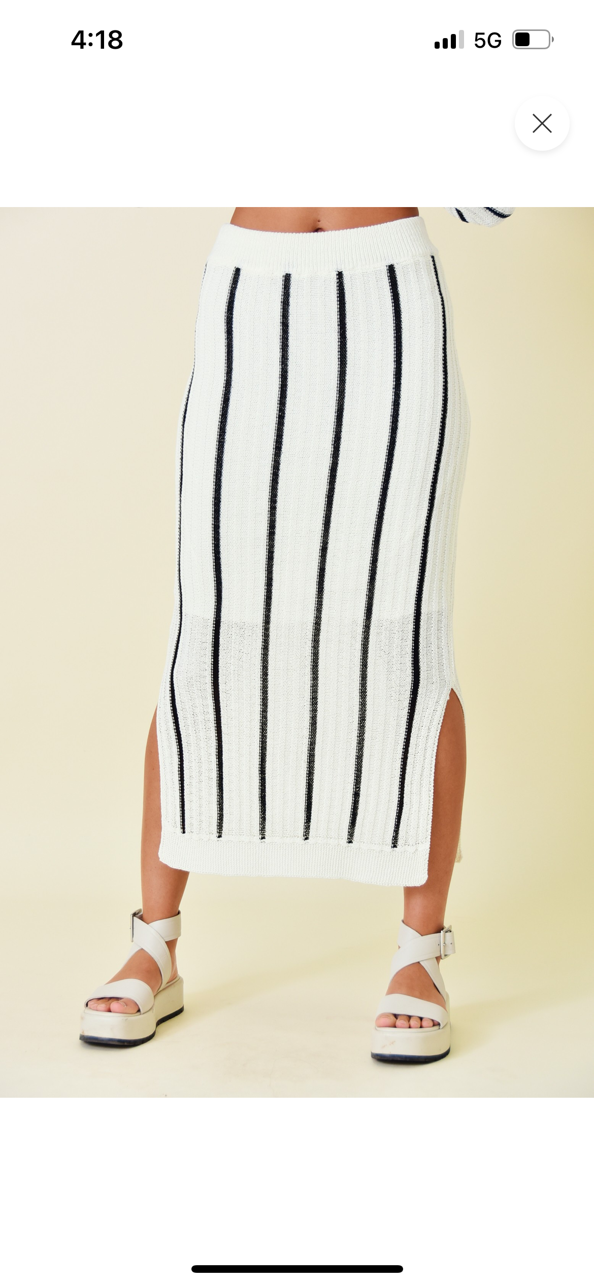 Striped Knit Set Top and Skirt