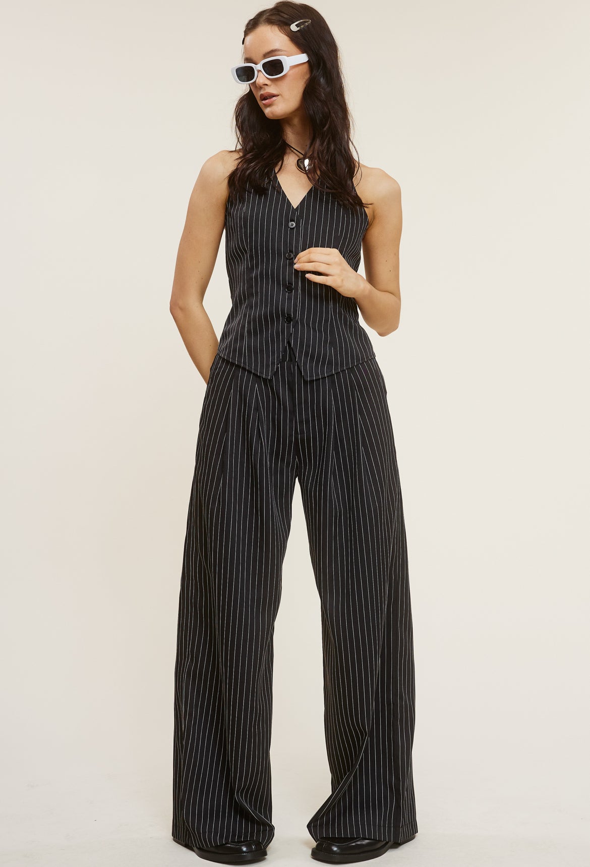 Striped Vest and Pants Set