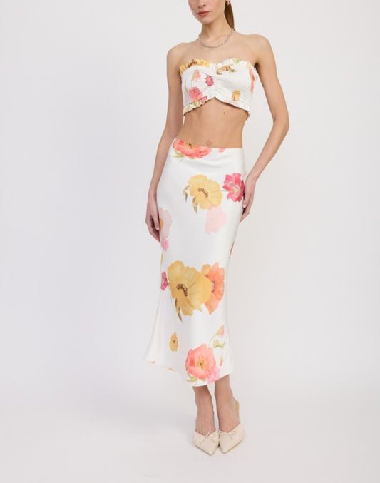 Floral Top and Long Skirt Set