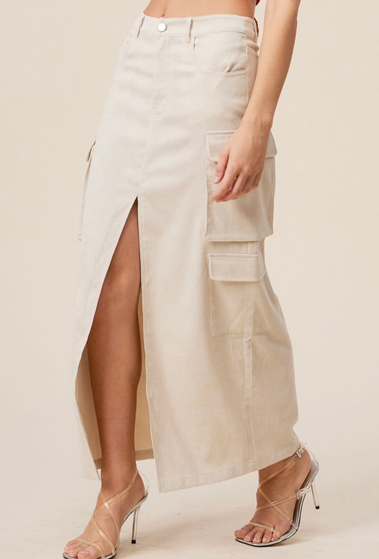 Cargo Skirt in Beige