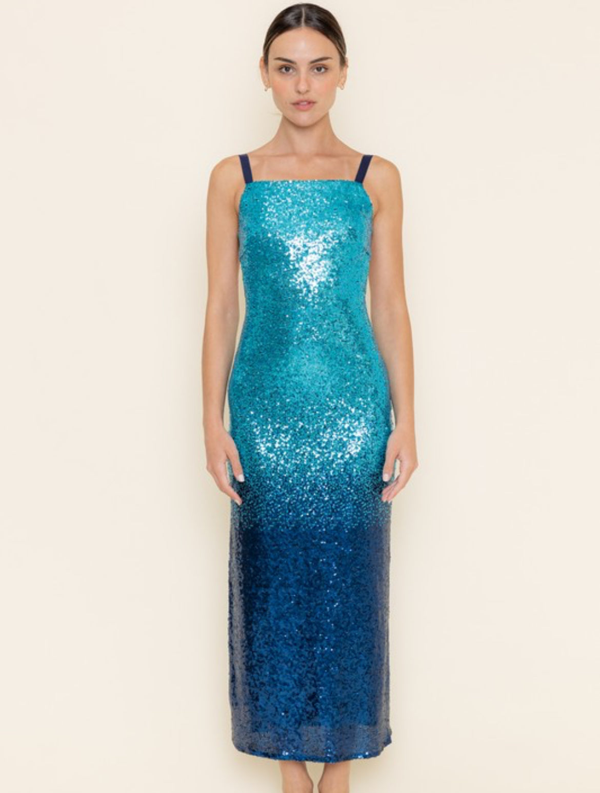 Ombre Sequin Dress in Blue