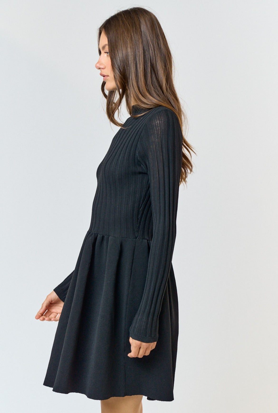 Sweater Mini Dress in Black