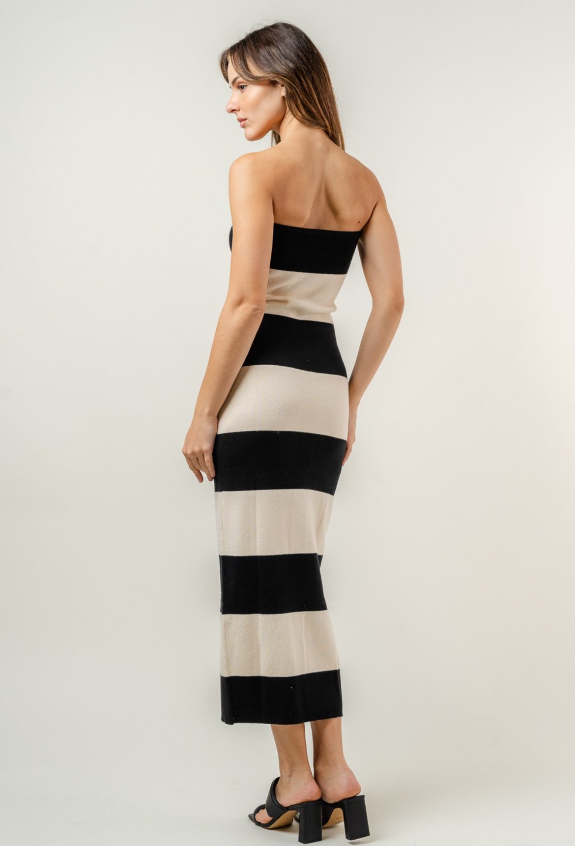 Striped Strapless Dress