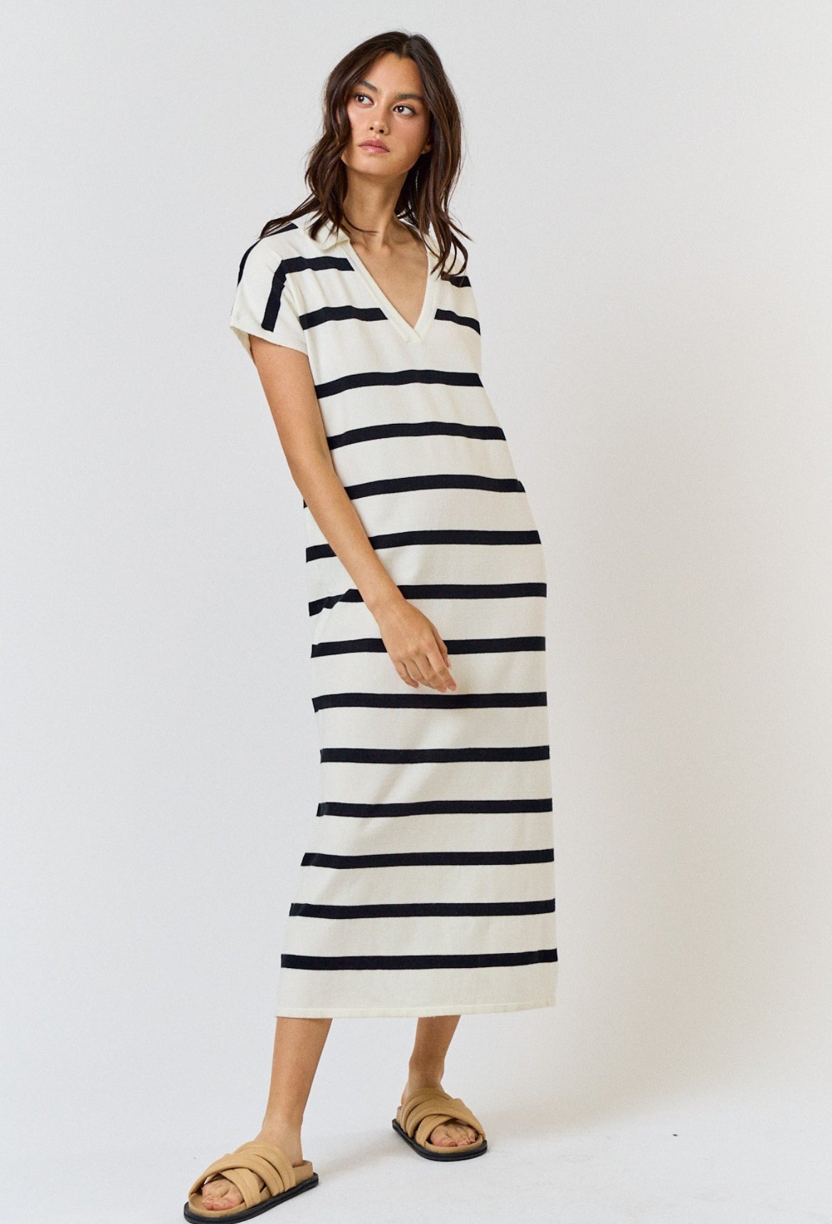 Striped Knit Maxi Dress