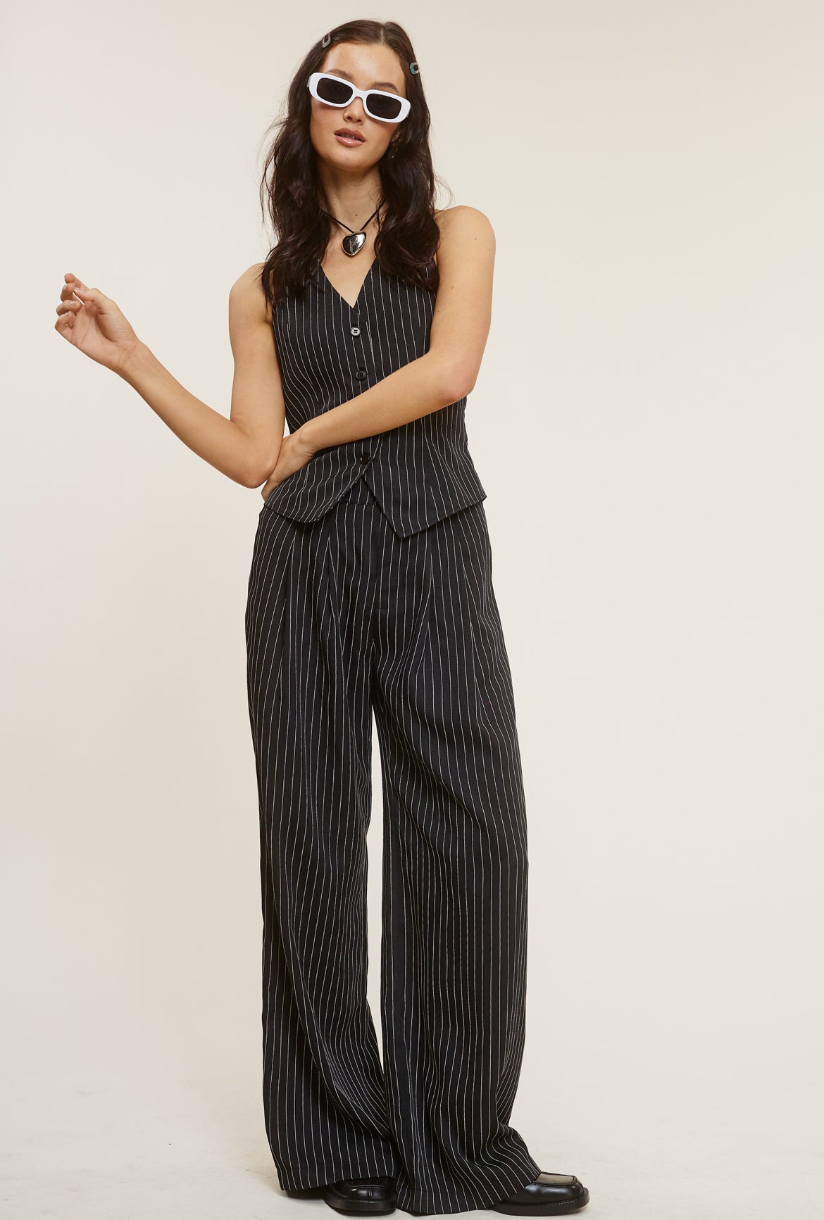 Striped Vest and Pants Set