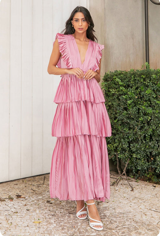 Pleated Dress in Pink