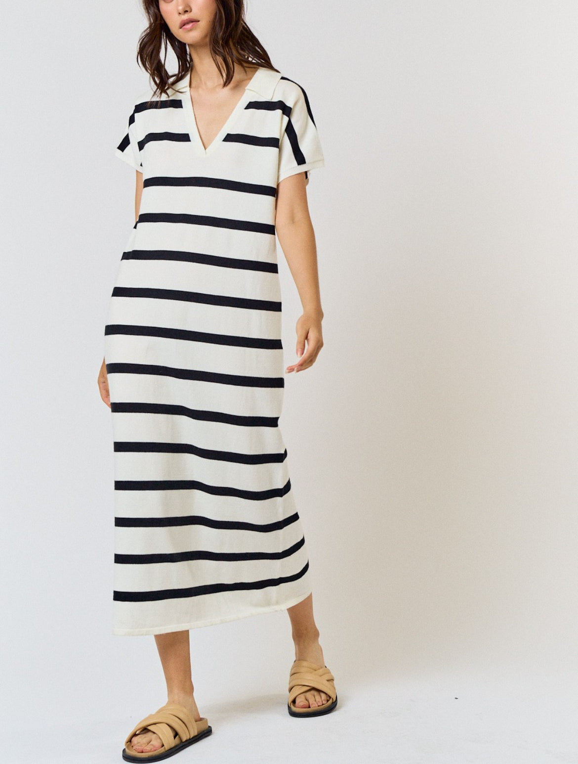 Striped Knit Maxi Dress