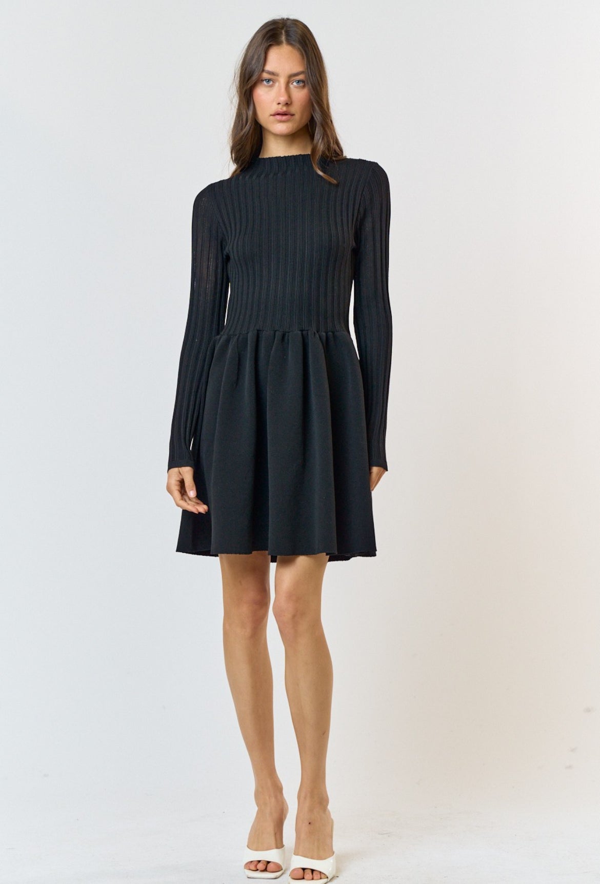 Sweater Mini Dress in Black