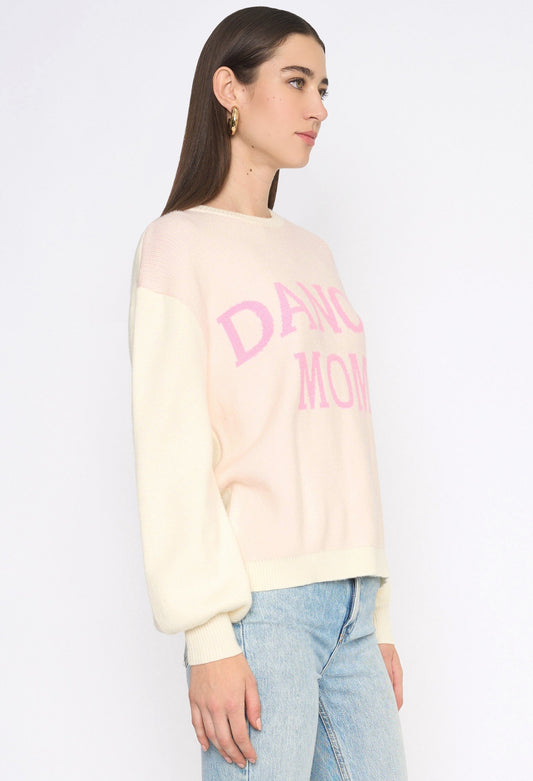 Dance Mom Sweater in Cream/Pink