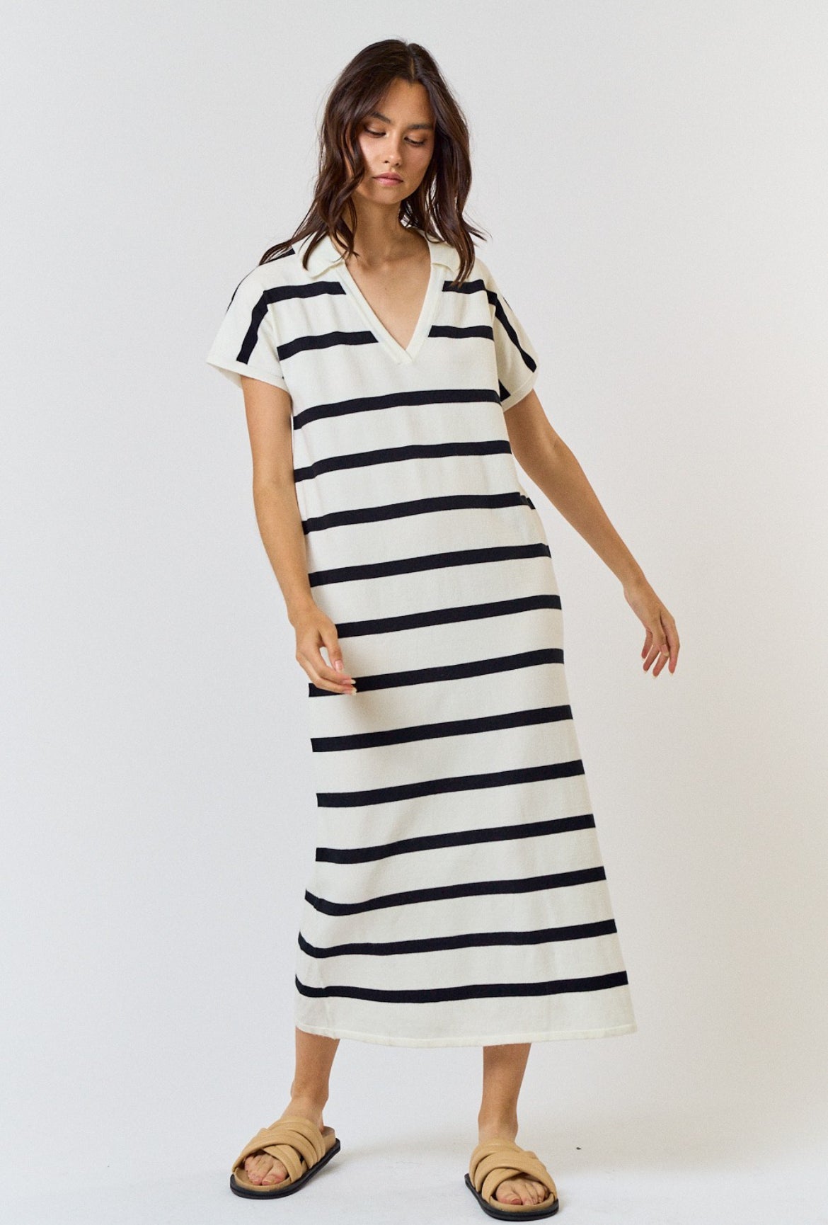 Striped Knit Maxi Dress