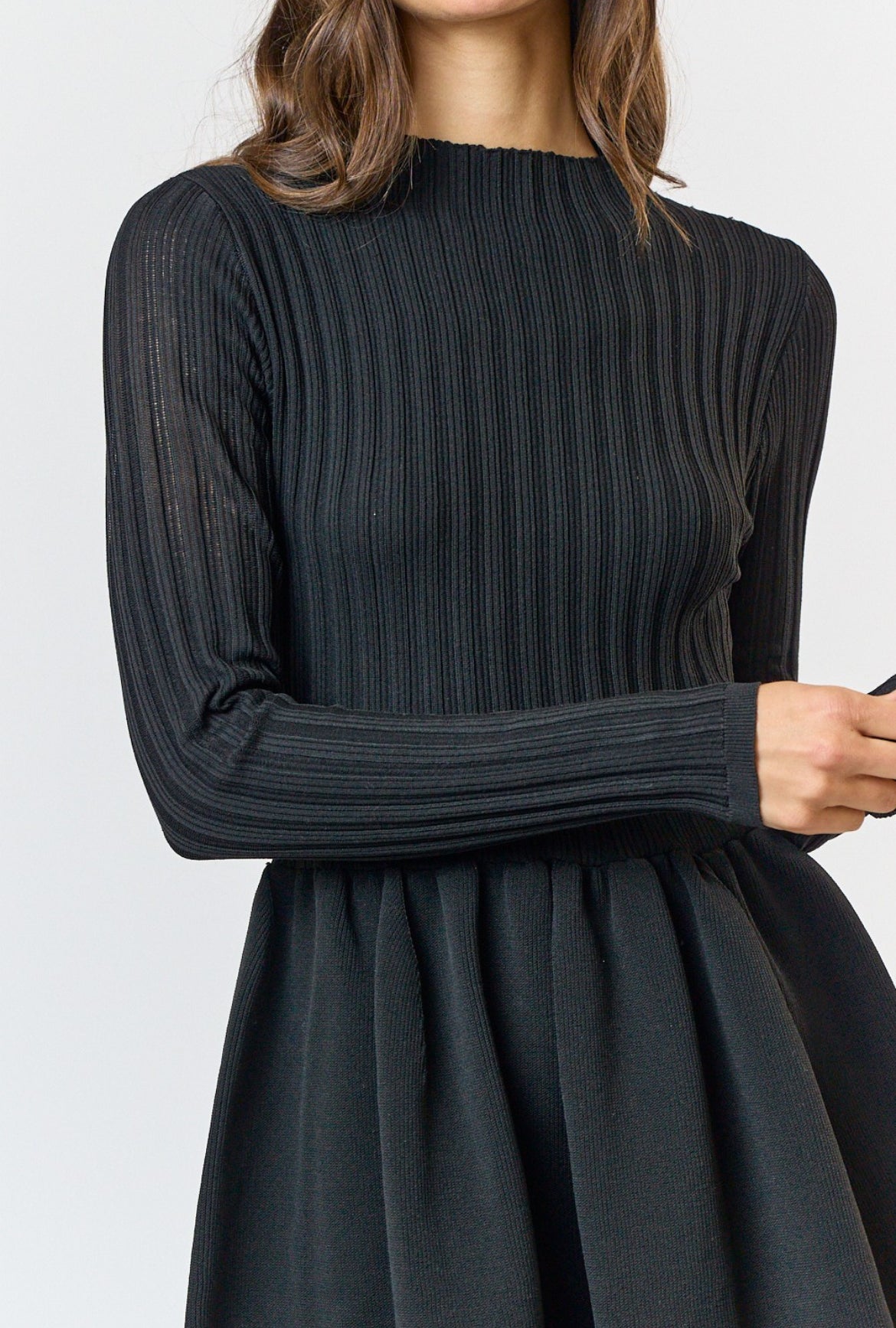 Sweater Mini Dress in Black