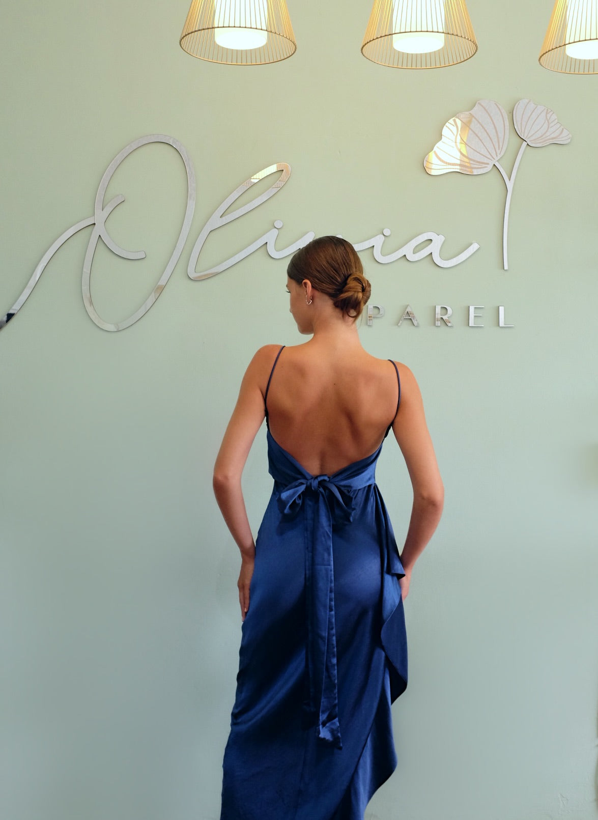 Side Slit Midi Dress in Blue