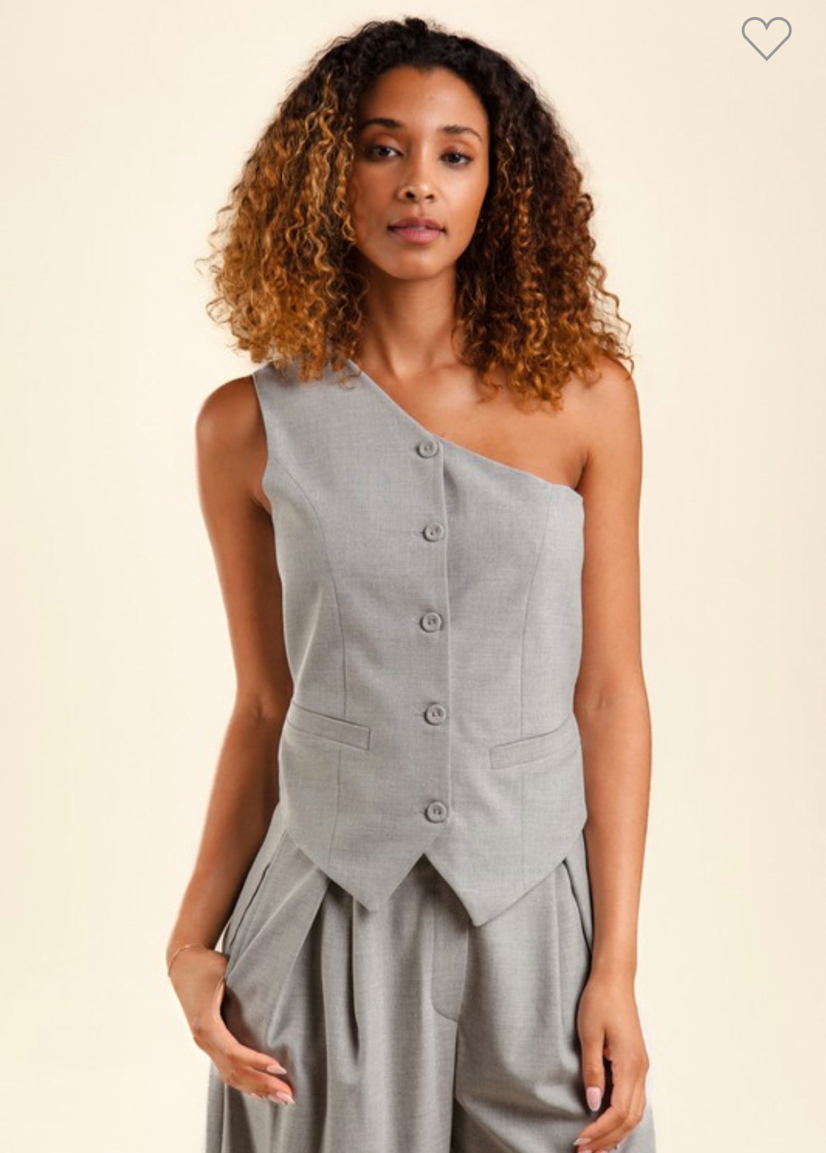 One Shoulder Vest Set