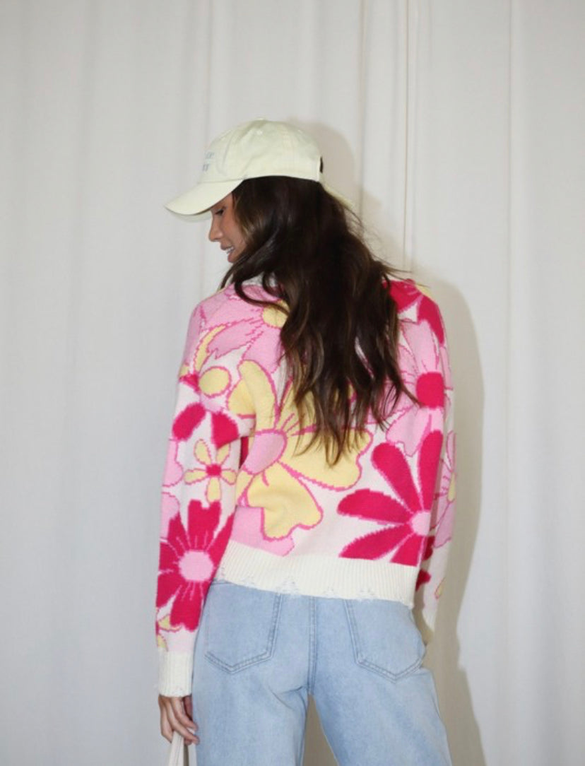 Flower Sweater in Pink