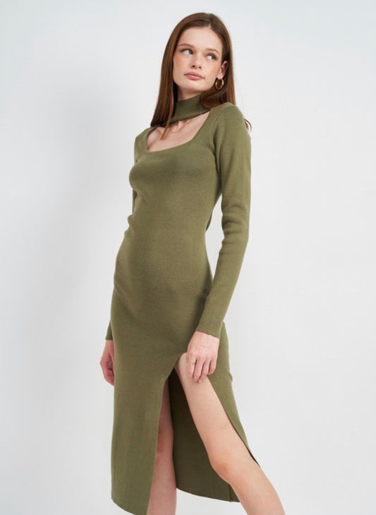 Mock Neck Knit Dress