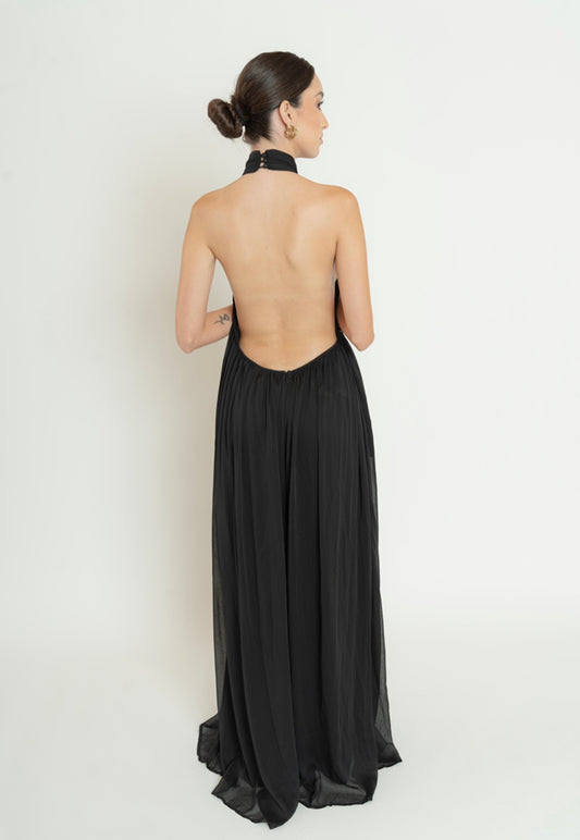 Backless Jumpsuit in Black