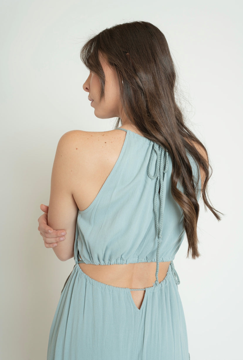 Flowy Blue Cut Out Dress