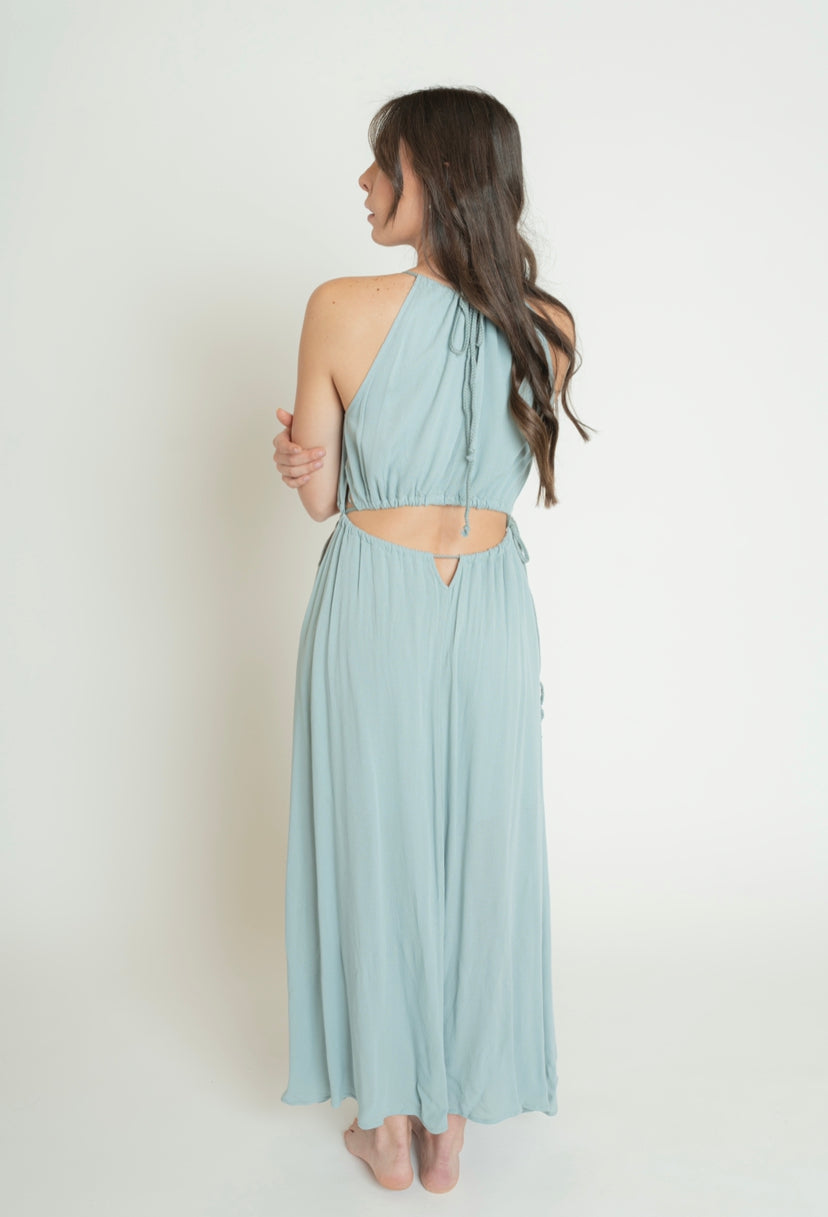 Flowy Blue Cut Out Dress